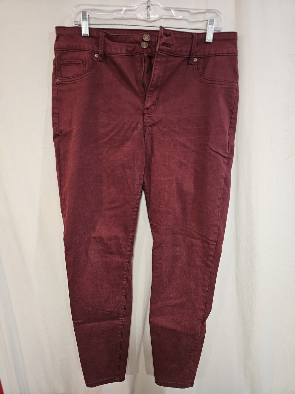 Maurices Women's Slim Pants in Burgundy